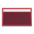 United Visual Products Hinge-less Radius Corkboard, 30"x36", Satin Alum Frame/Cinnabar UVEB3036R-SATIN-CINNABA